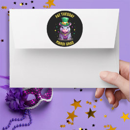 Adesivo Mardi Gras Fat Terça-feira Hippo Sticker