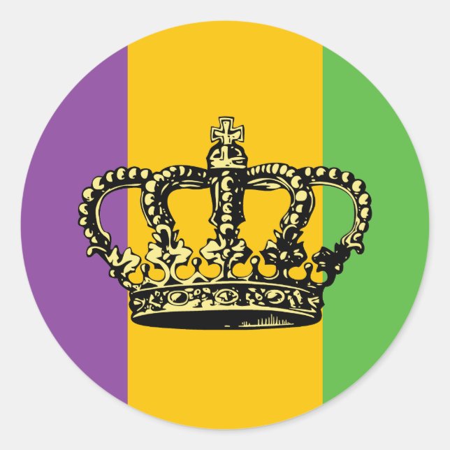 Adesivo Mardi Gras Flag Crown (Frente)