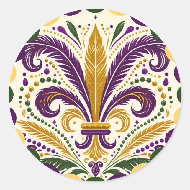 Adesivo Mardi Gras fleur-de-lis (Frente)