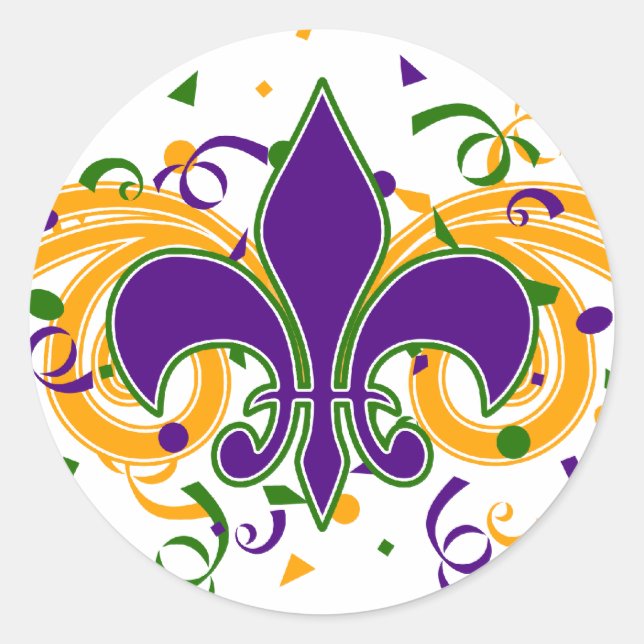 Adesivo Mardi Gras Fleur-de-Lis Sticker (Frente)
