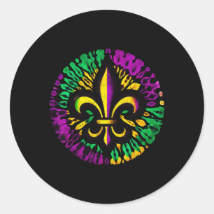 Adesivo Mardi Gras Fleur De Lis Tie Dye Men Carnaval de mu