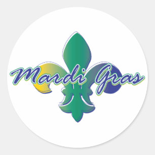 Adesivo Mardi Gras Fleur de lis tri