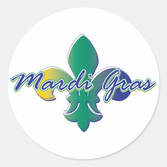Adesivo Mardi Gras Fleur de lis tri (Frente)