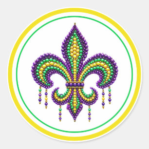 Adesivo Mardi Gras fleur de lis, verde-púrpura
