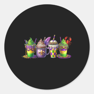 Adesivo Mardi Gras Grawfish Fat Terça-feira Mardi Coffee L