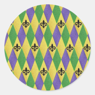 Adesivo Mardi Gras Harlequin Fleur De Lis