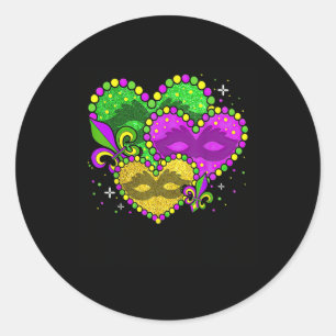 Adesivo Mardi Gras Heart Fleur-de-lys - Símbolo Mardi Gras