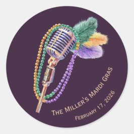 Adesivo Mardi Gras Jazz Microphone Custom Stickers
