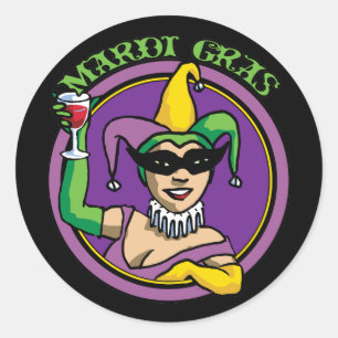 Adesivo Mardi Gras Jester Girl