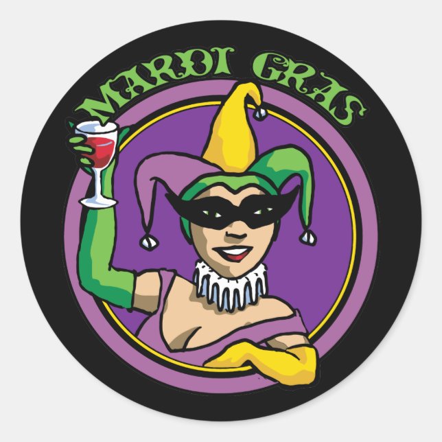 Adesivo Mardi Gras Jester Girl (Frente)