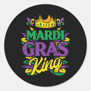 Adesivo Mardi Gras King Crown Funny Mardi Gras Carnaval