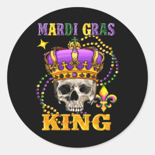 Adesivo Mardi Gras King Men Figurino Gift Mardi Gr