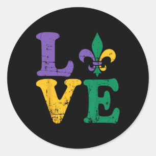 Adesivo Mardi Gras Love Fleur De Lis