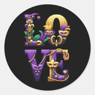 Adesivo Mardi Gras Love Letters Costume Men Mulheres M