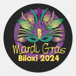 Adesivo Mardi Gras Mask Sticker - 2024 - Biloxi, MS
