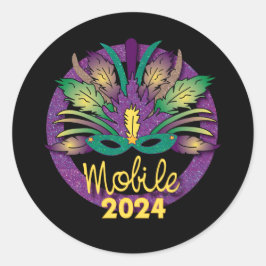 Adesivo Mardi Gras Mask Sticker -2024 - Mobile, AL