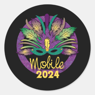 Adesivo Mardi Gras Mask Sticker -2024 - Mobile, AL