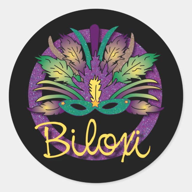 Adesivo Mardi Gras Mask Sticker - Biloxi, MS (Frente)
