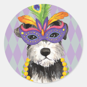 Adesivo Mardi Gras Mini Schnauzer