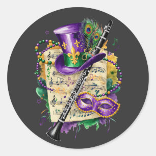 Adesivo Mardi Gras Mix Clarinet Festivo