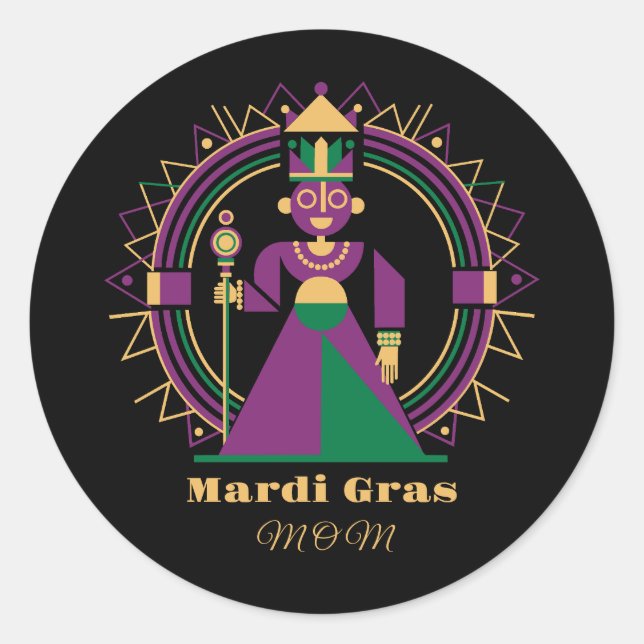 Adesivo Mardi Gras Mom 2026 Queen (Frente)