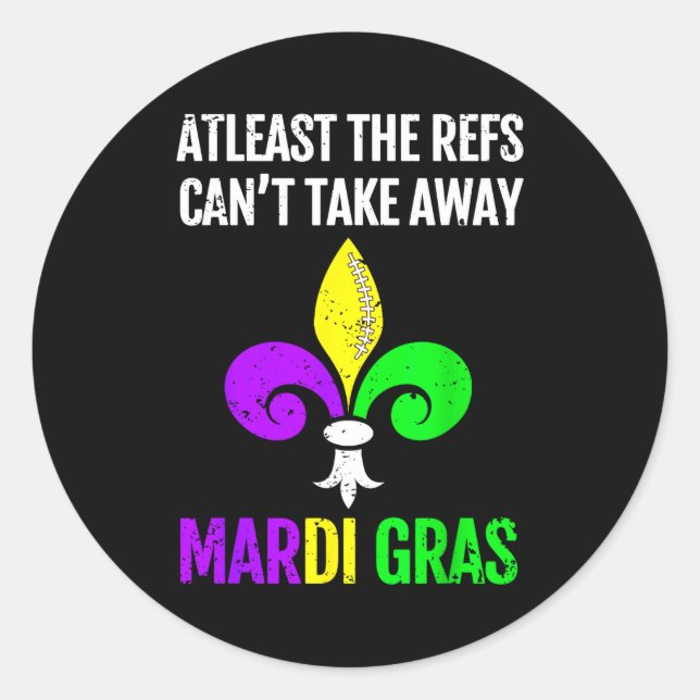 Adesivo Mardi Gras New Orleans Funny Football Gift  (Frente)