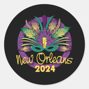 Adesivo Mardi Gras New Orleans Mask Sticker - 2024