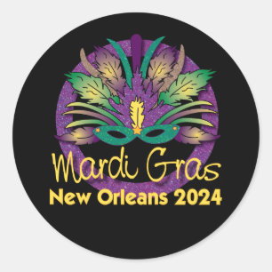 Adesivo Mardi Gras New Orleans Mask Sticker - 2024