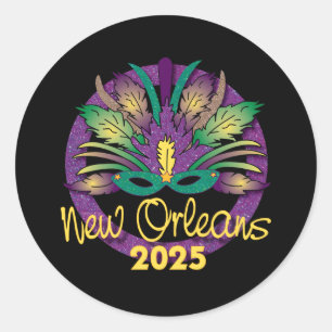 Adesivo Mardi Gras New Orleans Mask Sticker - 2025