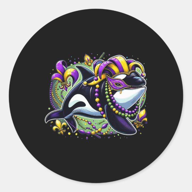 Adesivo Mardi Gras Orca Whale (Frente)