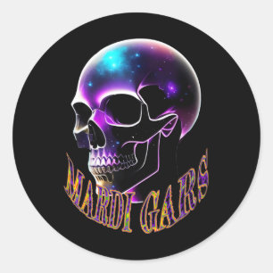 Adesivo Mardi Gras Parade Skull Para Mulheres E Homens Cel