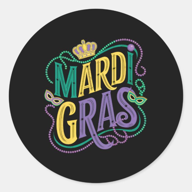 Adesivo Mardi Gras Parade Womens Girls Party Graphic (Frente)