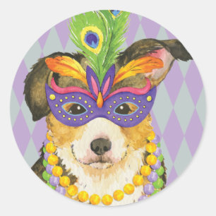 Adesivo Mardi Gras Pembroke Welsh Corgi