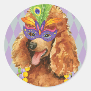 Adesivo Mardi Gras Poodle