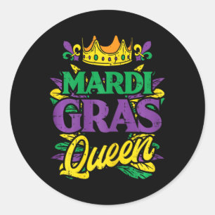 Adesivo Mardi Gras Queen Crown Funny Mardi Gras Carnaval W