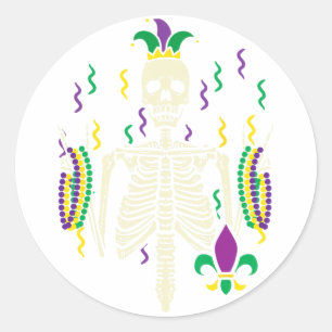 Adesivo Mardi Gras Rocker Skeleton Rock Outfit Men Boys Ki