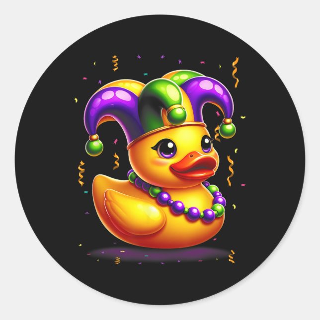 Adesivo Mardi Gras Rubber Duck New Orlean Carnival Festiva (Frente)