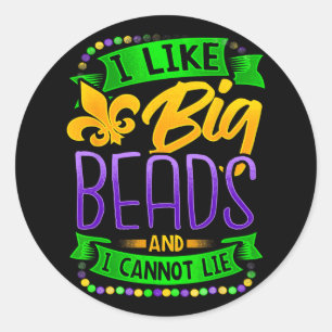 Adesivo Mardi Gras Shirt Eu Gosto De Grandes Miçangas E Nã