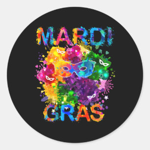 Adesivo Mardi Gras Shirt Mask Watercolor Women Boys Gi