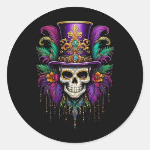 Adesivo Mardi Gras Skull Bruxa Doutor New Orleans Men Wome