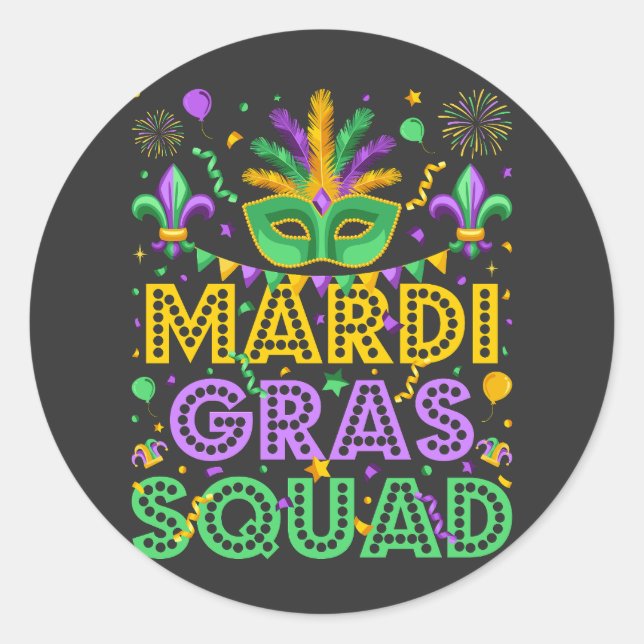 Adesivo Mardi Gras Squad Matching (Frente)
