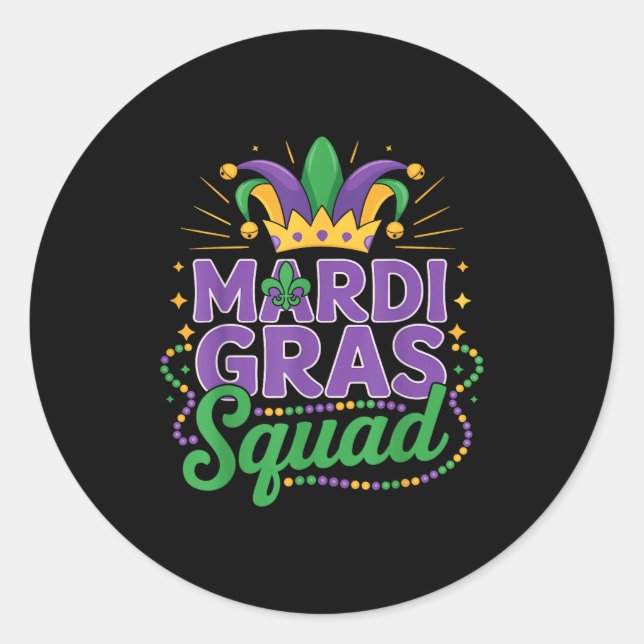 Adesivo Mardi Gras Squad Matching Group Cruise Crew Party  (Frente)