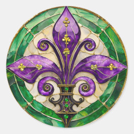 Adesivo Mardi Gras StainGlass Fleur de lis