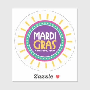 Adesivo Mardi Gras Sun, Galveston, Texas