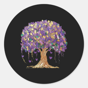 Adesivo Mardi Gras Tree Miçanga New Orleans 2025 Watercolo