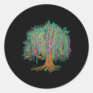 Adesivo Mardi Gras Tree Miçanga New Orleans 2025 Watercolo