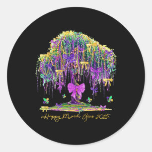 Adesivo Mardi Gras Tree Miçanga New Orleans 2025 Watercolo