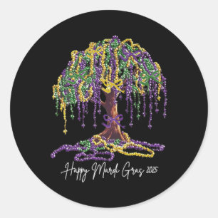 Adesivo Mardi Gras Tree Miçanga New Orleans 2025 Watercolo