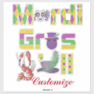 Adesivo Mardi Gras Y'all Thunder_Cove