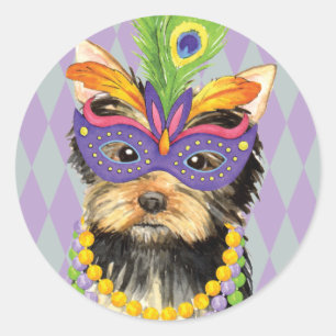 Adesivo Mardi Gras Yorkie